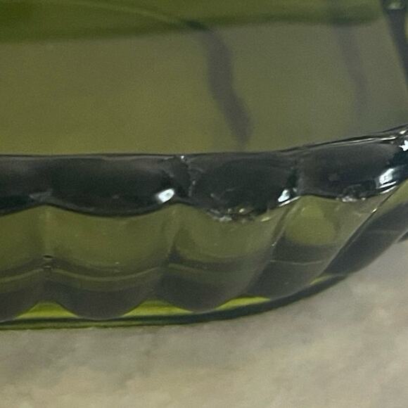 Vintage 1970s Green Indiana Glass Serving Tray - Picture 4 of 8